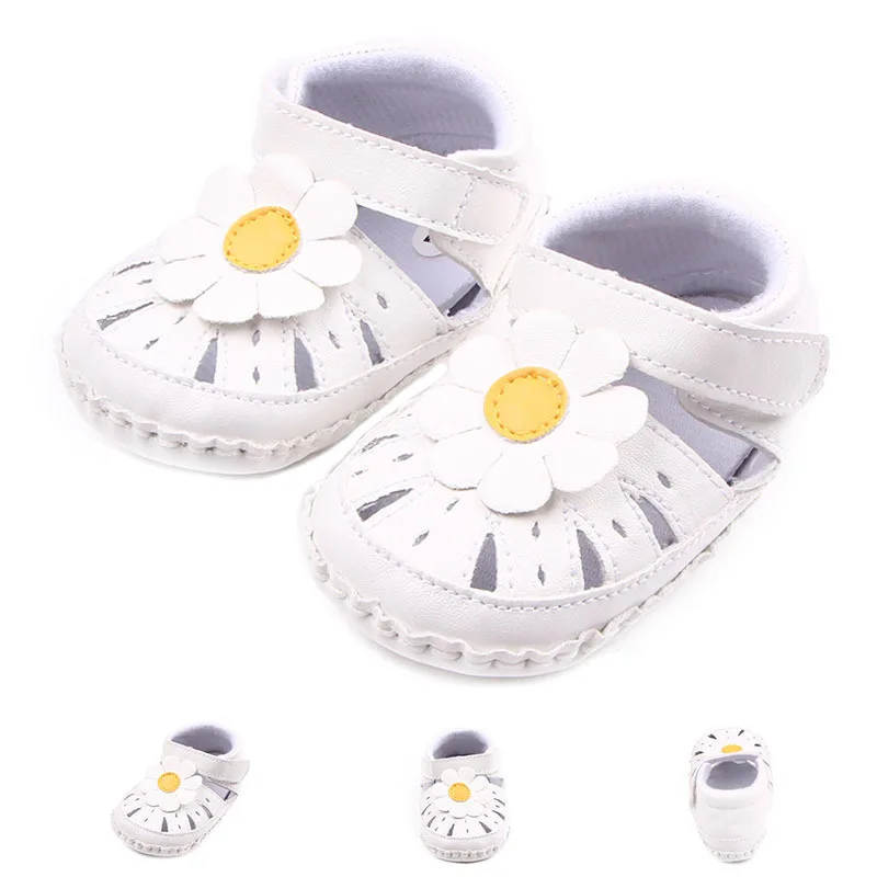 2017 Baby Summer Girls Lovely Flower Princess Shoes Infants Antislip First Walkers 0-1 T |