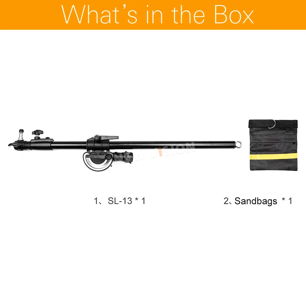 84-148cm 33"-58" Pro Studio Photo Telescopic Boom Arm Top Light with Sandbag for Speedlite 10KG Loading Capacity