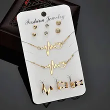 Crazy Feng, золотой цвет, сердцебиение, Свадебные Ювелирные наборы для женщин, модные серьги, браслеты и браслеты, модная цепочка ожерелье, наборы