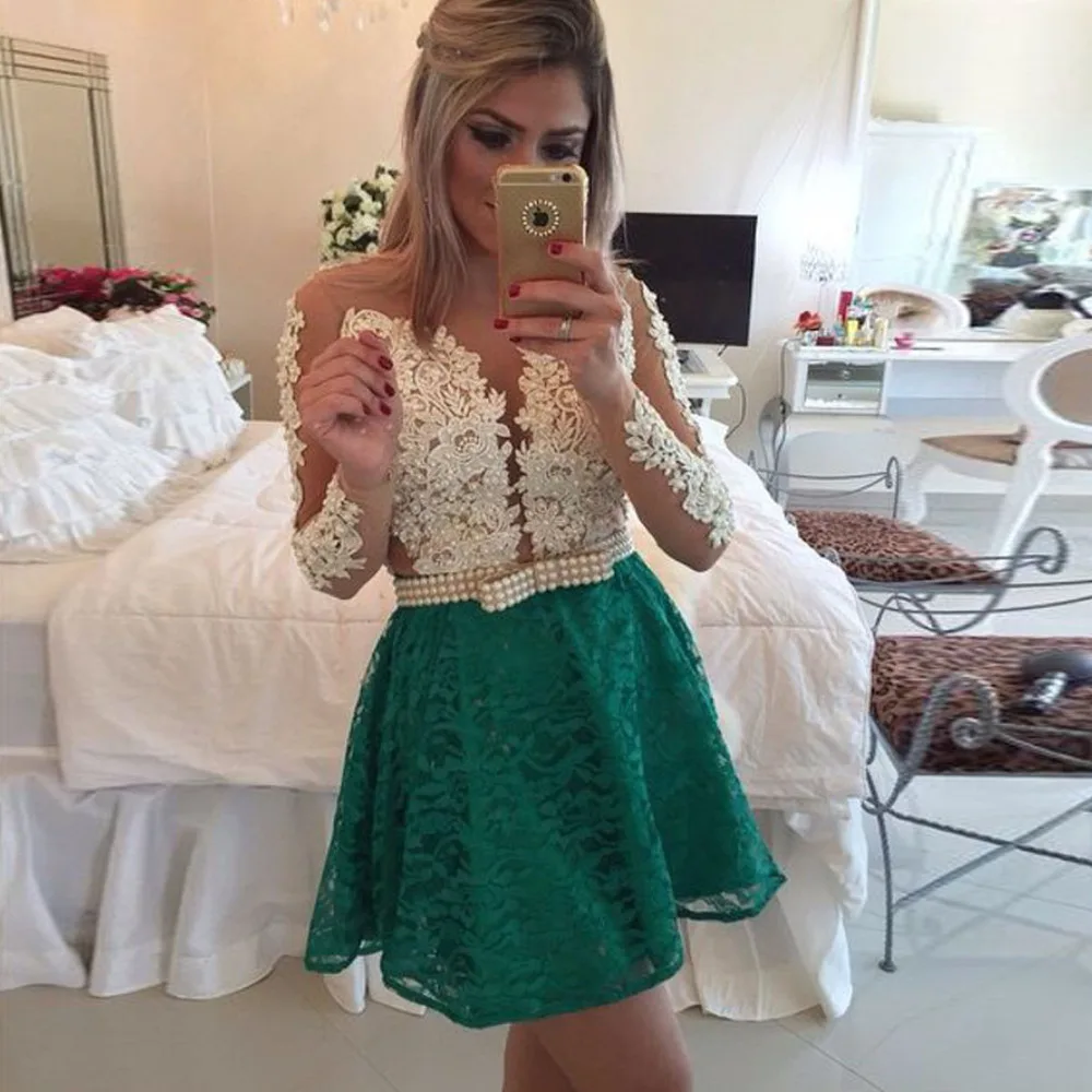 Long Sleeve Short Formal Dress