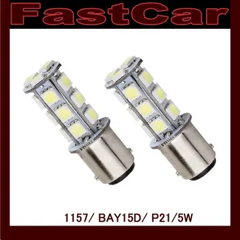 

100x Quality 12V 24V S25 Car light led Strobe P21/5W bay15d 1157 18 leds 18 led smd 18smd 5050 lamp Free shipping