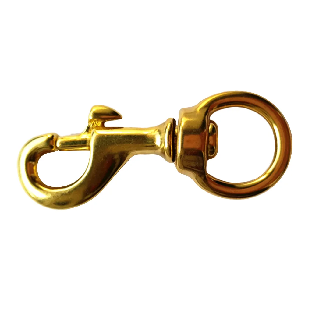 1 Pcs Heavy Duty Brass Single Ended Swivel Eye Snap Hook for Scuba Diving Clips Straps Bags Belting Key Chain Tents Pet Collar 