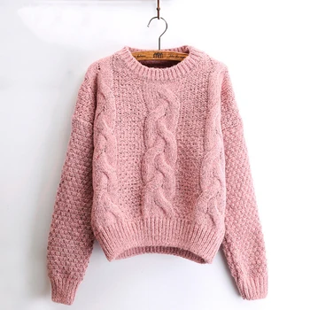 

ZADORIN Winter Clothes Women 2019 O Neck Long Sleeve Thick Knitted Sweater Pullover Women Vintage Harajuku Sweaters Streetwear