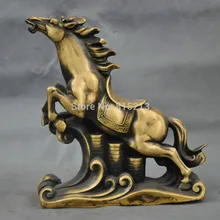 Bi0011592 " Китай Фэншуй Зодиака Золотой Слиток Лошадь Бронза Медь Статуя Фигурка