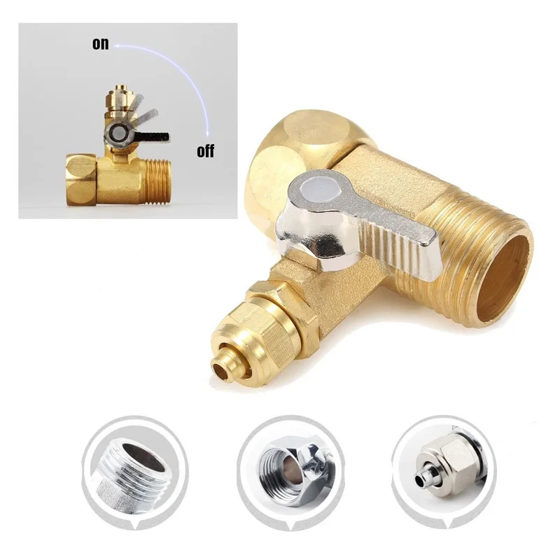 1/2'' To 1/4'' Brass Water Tap RO Feed Ball Valve Faucet Water Filter Reverse Osmosis System for Water Purifier Tap Faucet