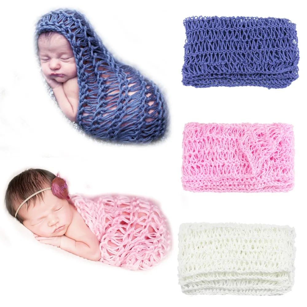 iEFiEL Newborn Infant Unisex Baby Soft Handmade Crochet Knitted Blanket Wraps Baby Photo Props