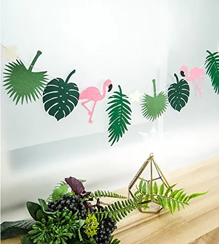

METABLE 1Set Tropical Leaves Flamingo Party Supplies Girls Room Decoration Accessory for Luau Summer Party