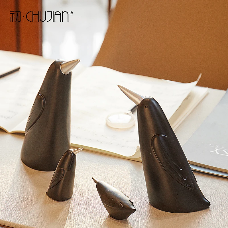 

office Creative resin cute birds family figurines living room study animal statue home decor crafts room decoration objects gift