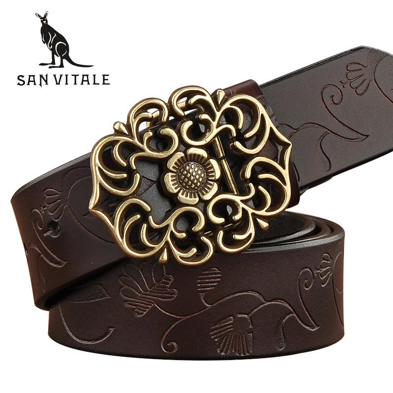 New Designer Fashion Women's Belts with Genuine Leather Waistband