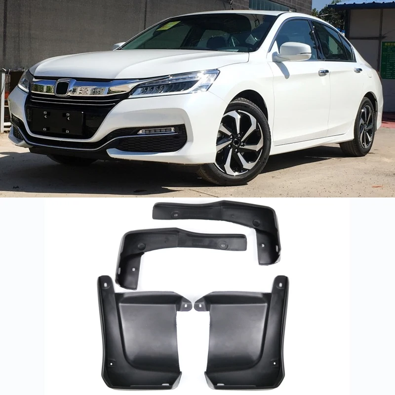 

Wholesale 4PCS Black Plastic Car Front Rear Fender Mud Flaps Mudguards Splash Guards Set For Honda Accord 2016 2017 mudguards
