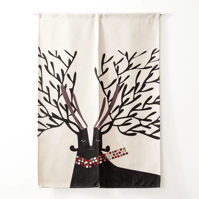 Goedkoop Japanse stijl Doorway Gordijn Muur Opknoping Wandtapijten Screens amp; Kamer Dividers Gedrukt Leuke Patroon op Katoen Linnen