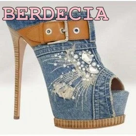 

Light blue cut outs denim peep toe sandals belt buckle strap platform shoes women love high quality shoes stiletto heel sandals