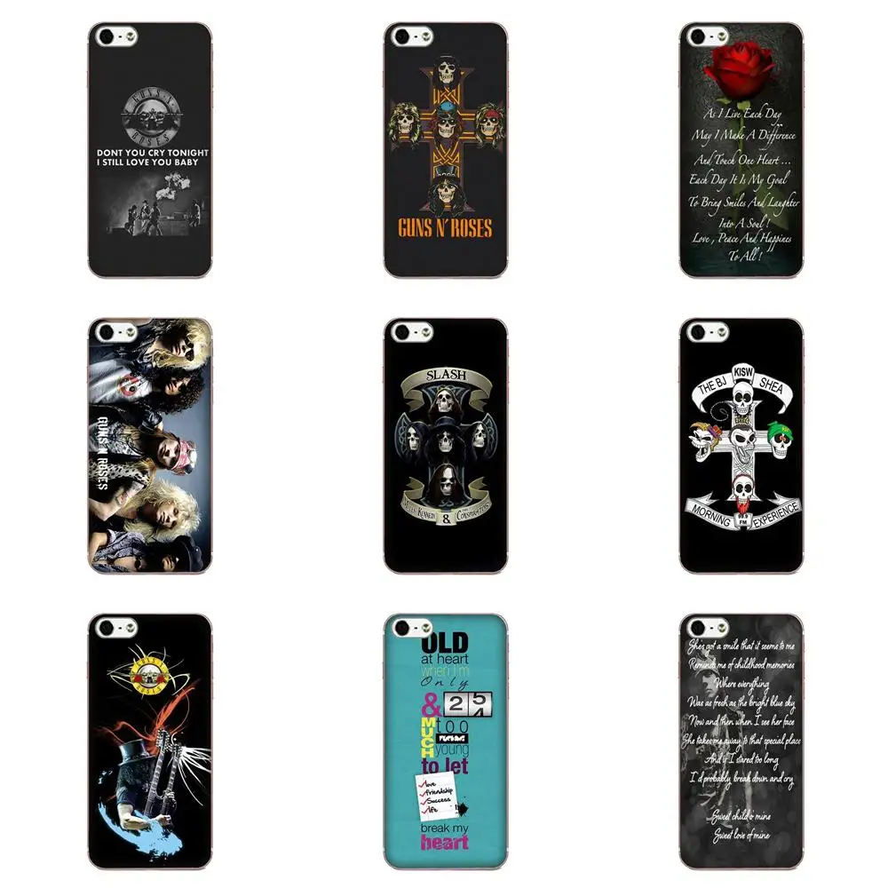 Для Galaxy Alpha Core Note 2 3 4 S2 A10 A20 A20E A30 A40 A50 A60 A70 M10 M20 M30 мягкий колл-бокс Guns N Roses | Мобильные