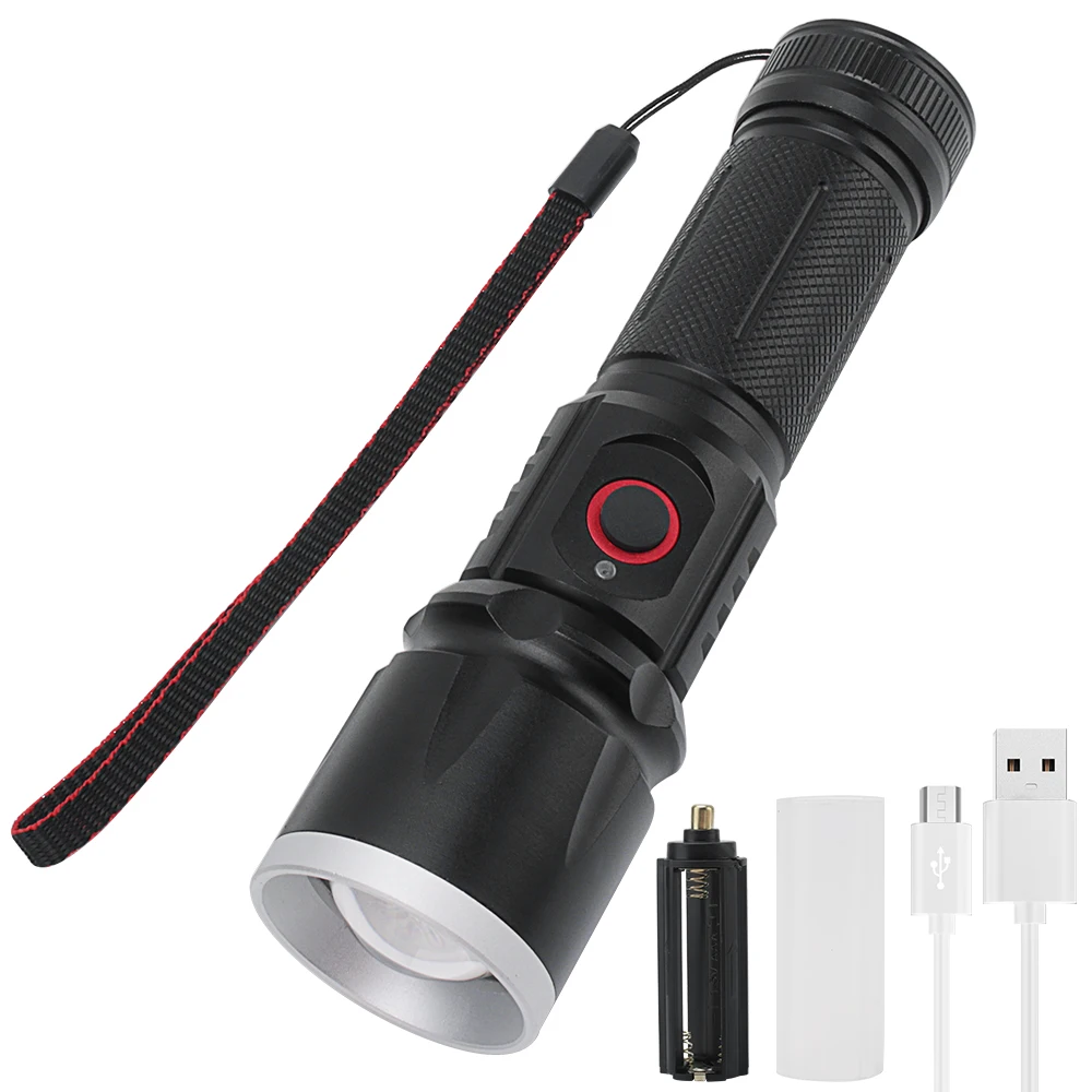 BORUIT XM-L2 светодиодный фонарик 4 режима USB Перезаряжаемый водонепроницаемый высокой мощности Портативный 4 режима масштабируемый походный фонарь