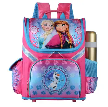 

New Girls Cartoon Snow Queen Backpack School Bag Orthopedic Children Schoolbag Anna Elsa Backpack Mochila Infantil