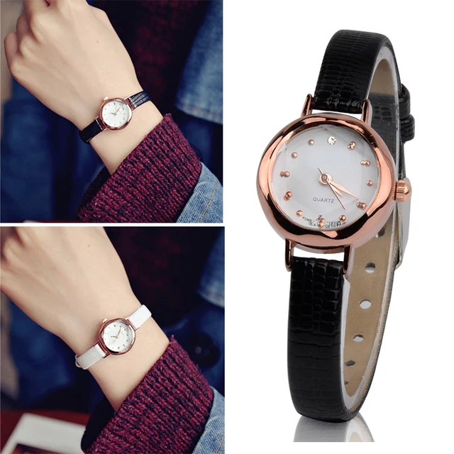 High Quality Women Quartz Watch Leather Strap Small Dial Vintage Watch
