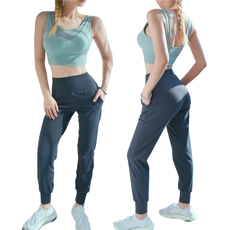

Women Sports Yoga suits Gym Wear Tracksuits Running Fitness Sports Workout Tops Pants Shockproof Yoga Sets 2PC Women Set