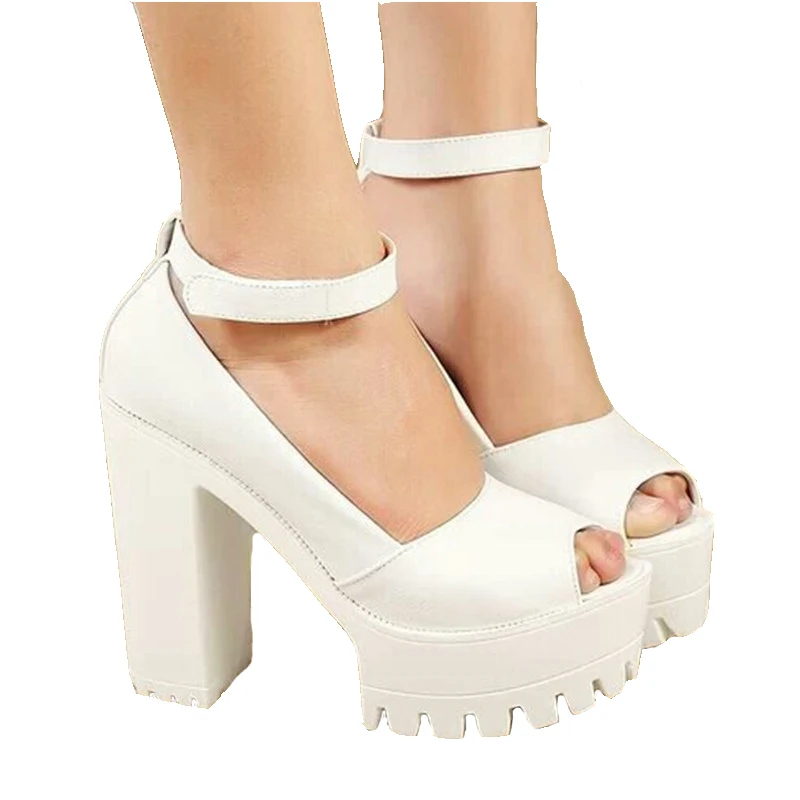 Pumps Free shipping 2019 summer style Sexy Open Women Sandals Thick Heel Sandals Hasp Fashion Platform Shoes Women High shoes