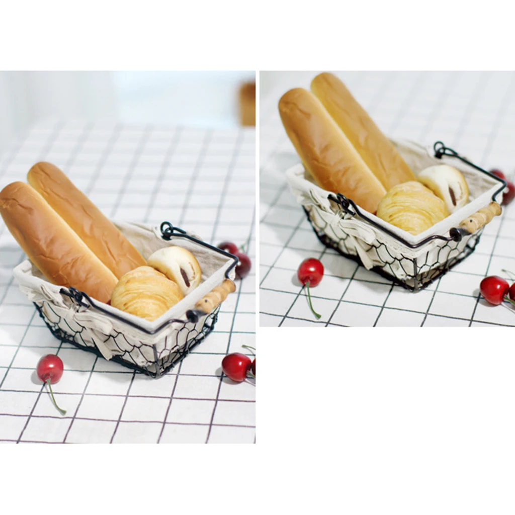  Geometric Fruit Basket Bowl Kitchen Metal Bread Sundries Storage Display for Home Kitchen Desk Food Container Bowl with Handles