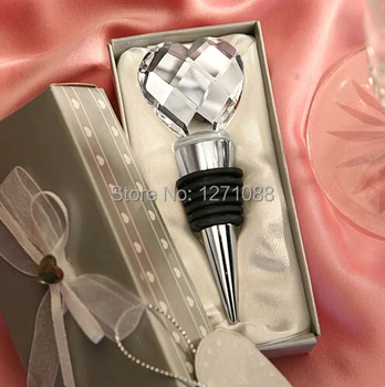 

Free Shipping 10box /Lot Wedding Favow Crystal Heart Bottle Opener Gift Box