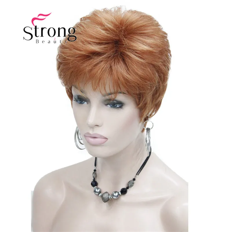 RG-ZORA #130A women's short straight synthetic daily wig orange brown blonde 5 color choices  (2)