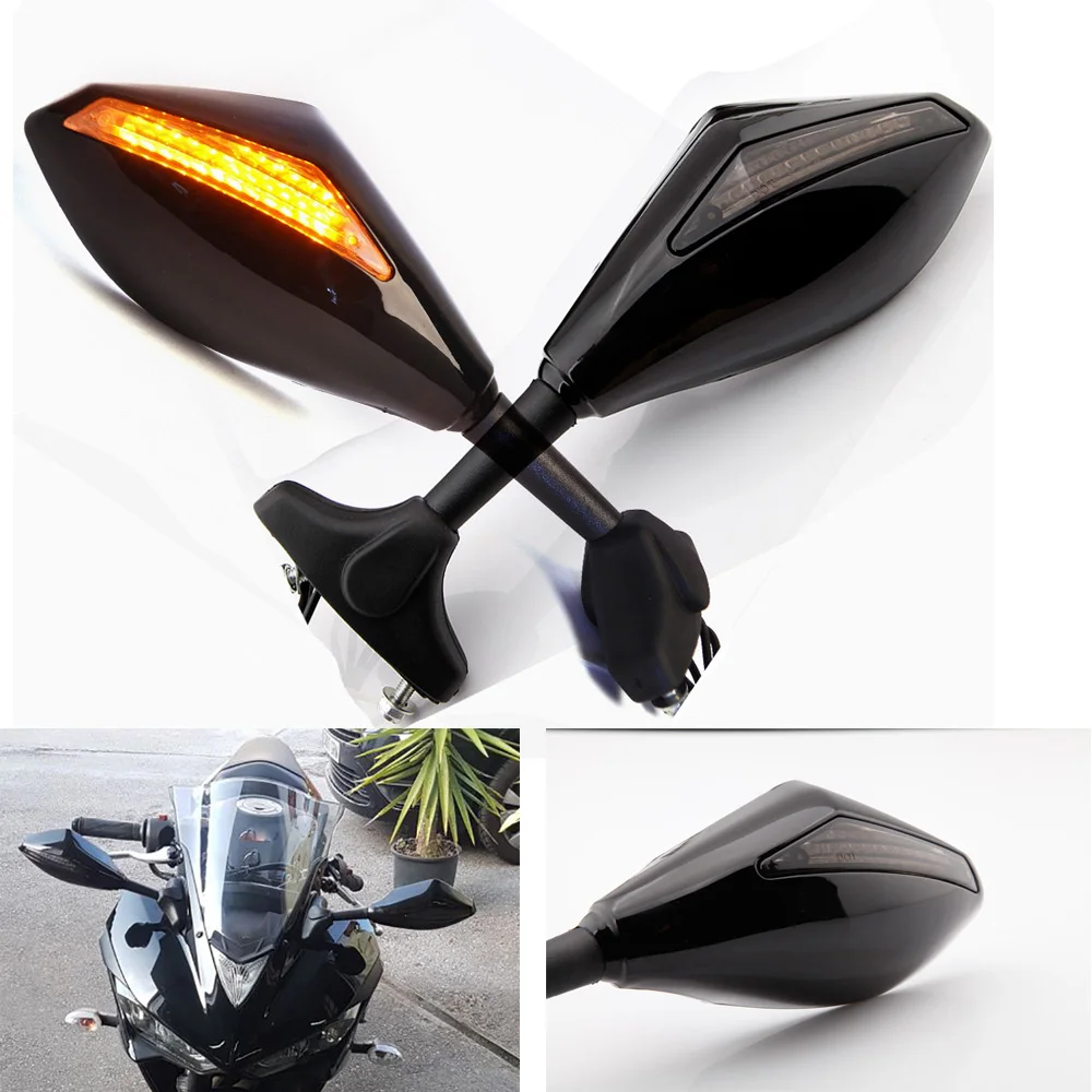 2018 Brand New Motorcycle LED Turn Signal Integrated Mirrors for Yamaha