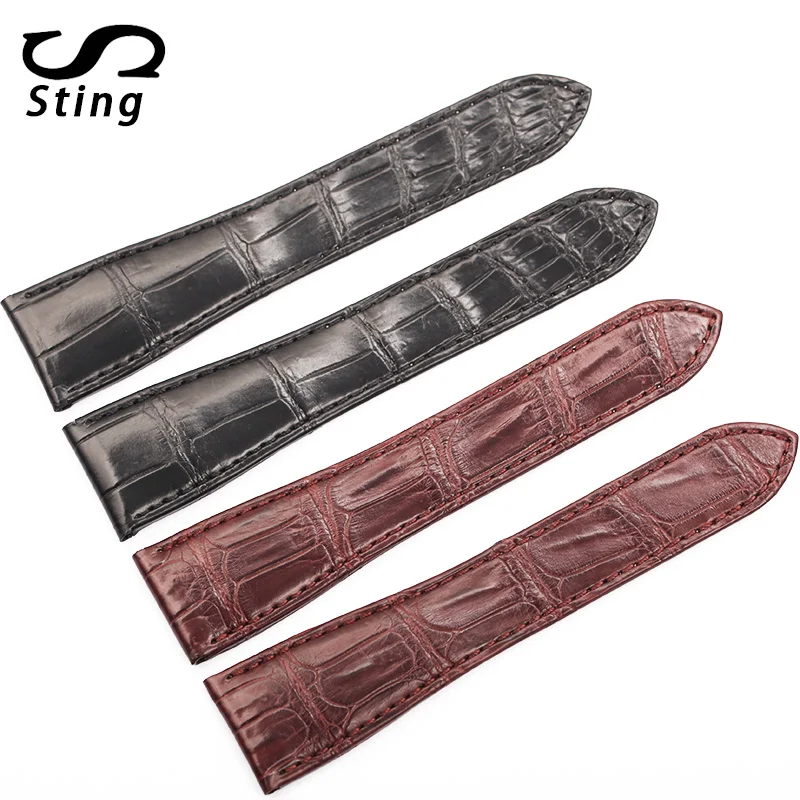 

Sting Strap Fashionable Air Sweat Proof Wear Resistant Suitable For Men 23.5mm Watch strap Alligator Leather Watch band