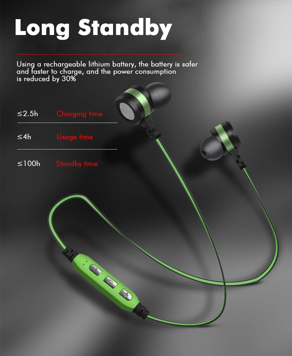 Waterproof Magnetic bluetooth earphone wireless headphones sports bass mini earphones earbud stereo mic TF card for Samsung (8)