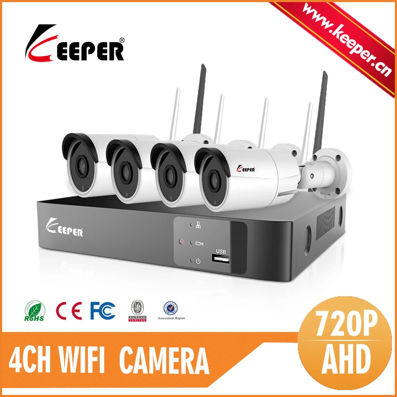 KEEPER Mini Wireless NVR Kit P2P 720P HD IPC WIFI KIT Outdoor IR Night Vision IP