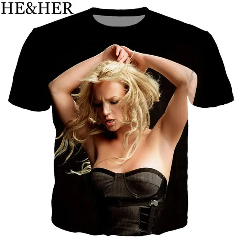 

New fashion design t shirt men/women singer britney Spears 3D printed t-shirts unisex hip hop style tshirt streetwear tops
