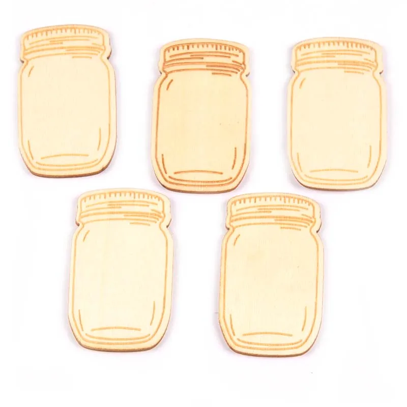 

28X48mm Home Decorations Natural Color Bottle Shape Wood DIY Craft Scrapbookings Decoration Handmade Sewing Supplies 30Pcs M1746
