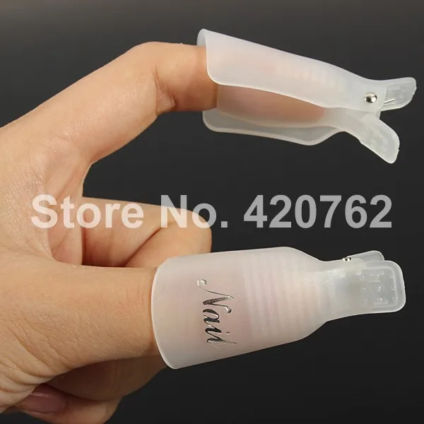 10pcs Plastic Acrylic Nail Art Soak Off UV Gel Polish Remover Wrap Clip Cap | Красота и здоровье