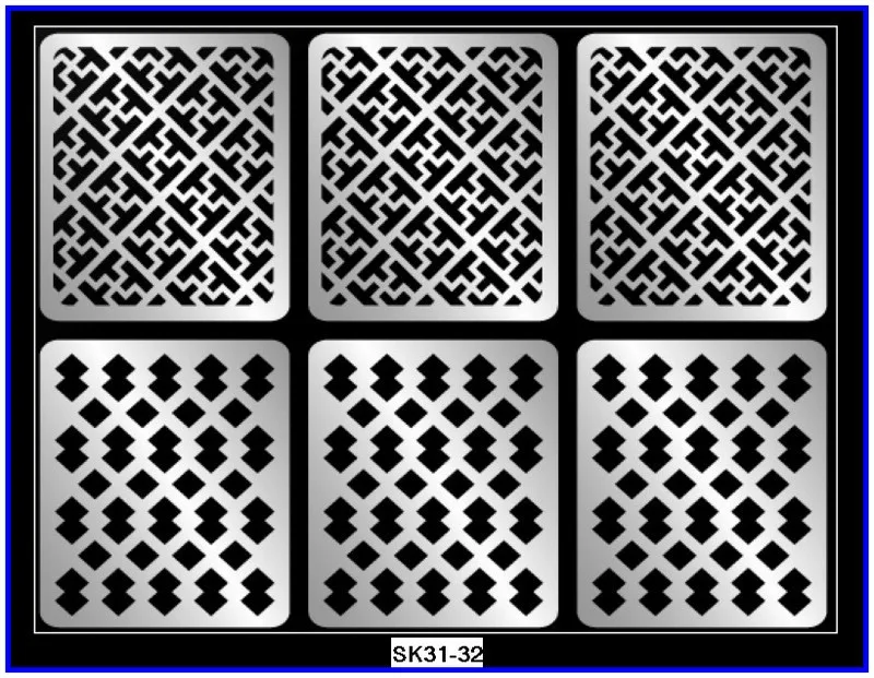 6 шт./лот Vinyls полый трафарет для ногтей неправильной формы многоразовый для маникюра наклейки штамповка шаблон для ногтей Наклейка SK01-48