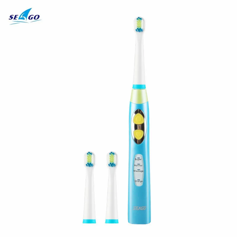 

Children Sonic Electric Toothbrush Smart Timer Waterproof USB Rechargeable Teeth Brush For Kids With 3 Replacement Brush Heads