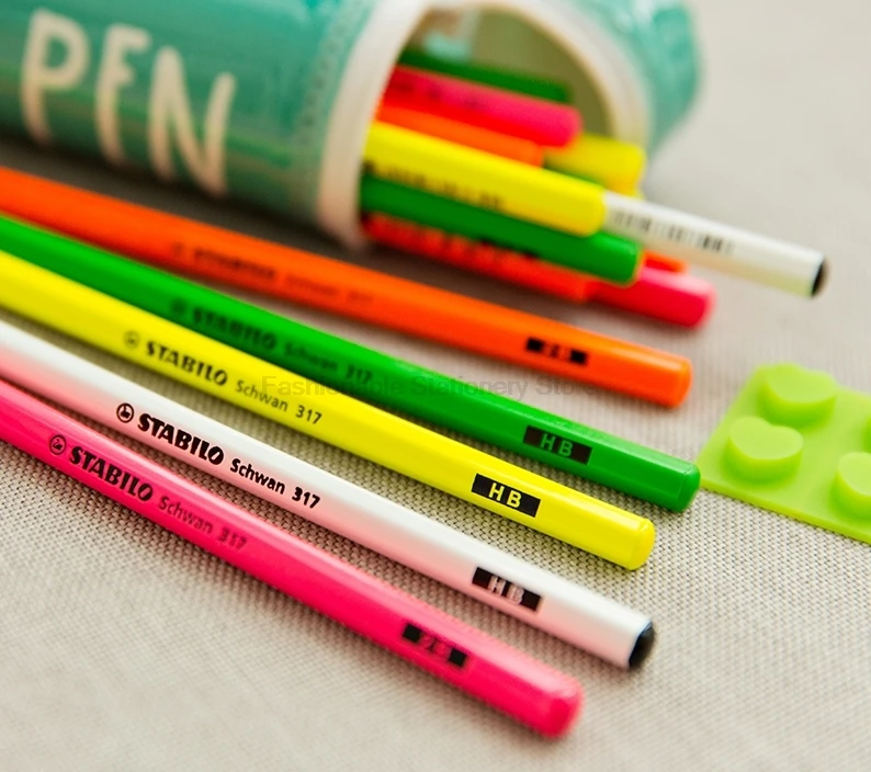 5 Pcs/Lot Stabilo 317 Six Angle Pole Standard Pencils HB/2B Wooden Non