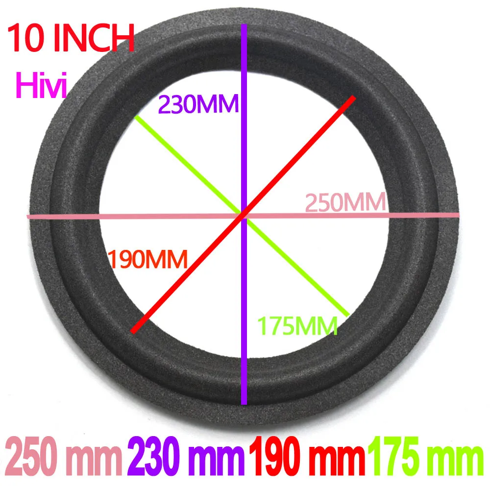 

For Hivi 10 INCH Suspension Surround Folding Ring Speaker Foam Surround Repair Kit 2 PCS (250x230x190x175)