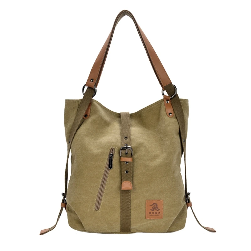 

Women Fashion Casual Canvas Multifunctional Messenger Bag (Khaki)