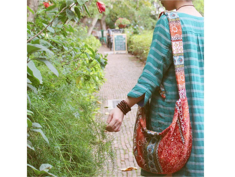 Hippie Crossbody Bag Thai Top Zip Hobo Sling Bag Handmade Hipster Messenger Bag (9)