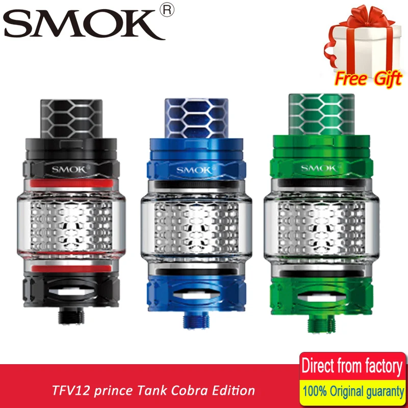 

New stock! SMOK TFV16 Tank 9ml TFV12 Prince Cobra Edition 7ml with V12 Prince Strip/Mesh Coil & X2 Clapton Coil vs TFV12 Prince