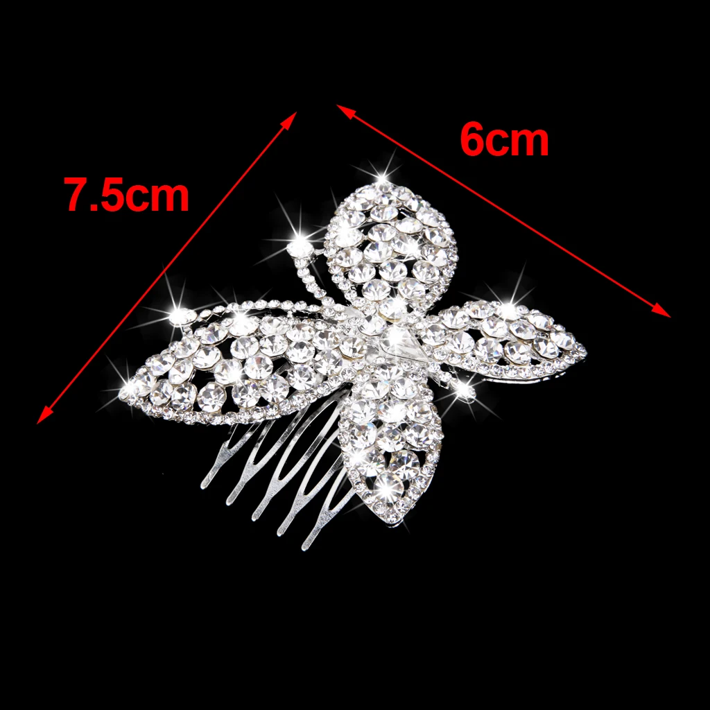 

Vintage Style Silver Crystal Butterfly Hair Comb Wedding Bridal Hair Accessories