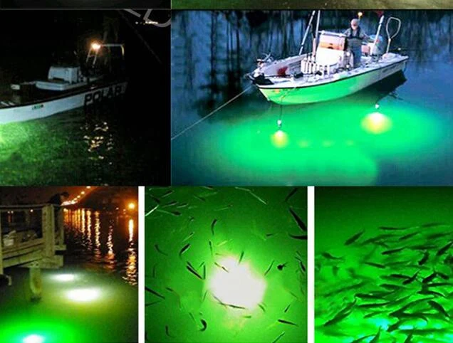 12V 15W Fishing Light LED Green Underwater Submersible Night Fake Fishing Lures Fishing Light Crappie Shad Squid Boat            (9)