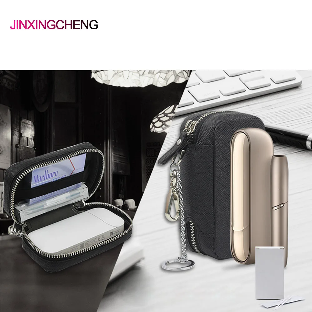 JINXINGCHENG Портативная сумка для переноски, чехол для iqos 3,0, чехол для iqos 2,4 plus из искусственной кожи, чехол с держателем на молнии