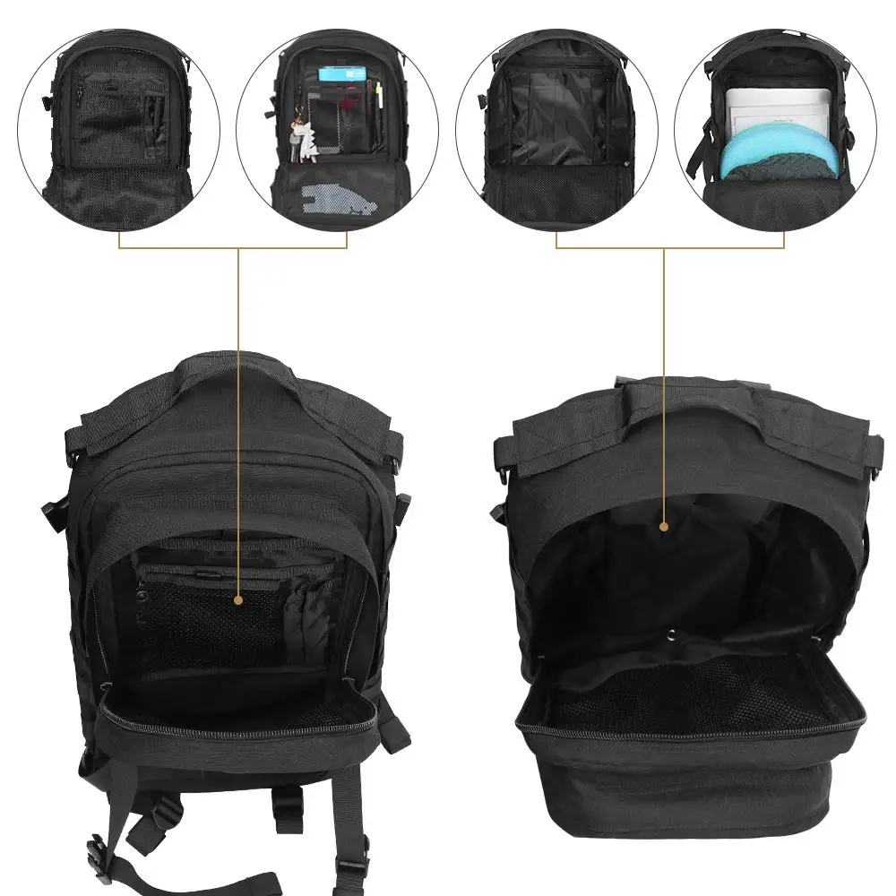 FUNANASUN Tactical Backpack 45L Assault Pack 3 Day Molle Bug Out Bag Backpacks Rucksack for Outdoors Travel Sport Hiking Camping