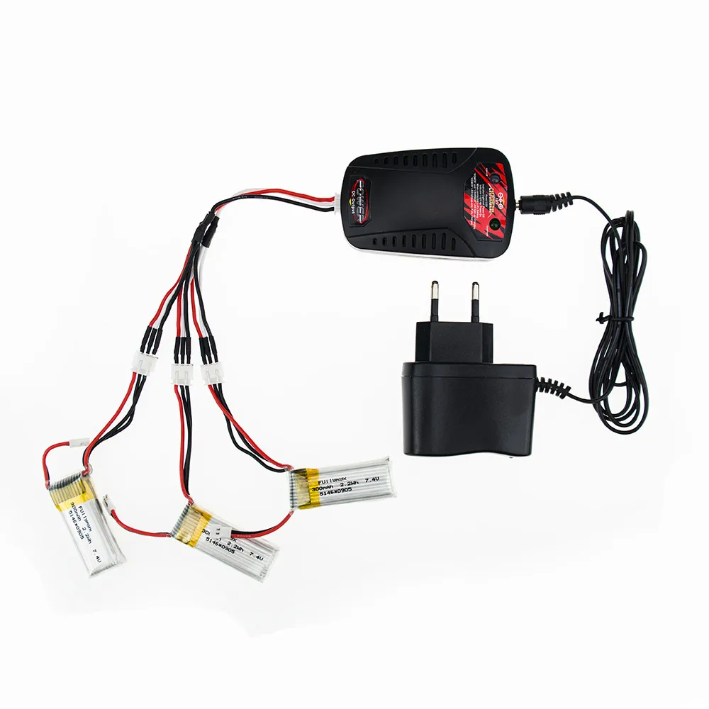 Hilbert 3pcs 7 4V 300mAh LiPo Battery and charger For font b RC b font WLtoys