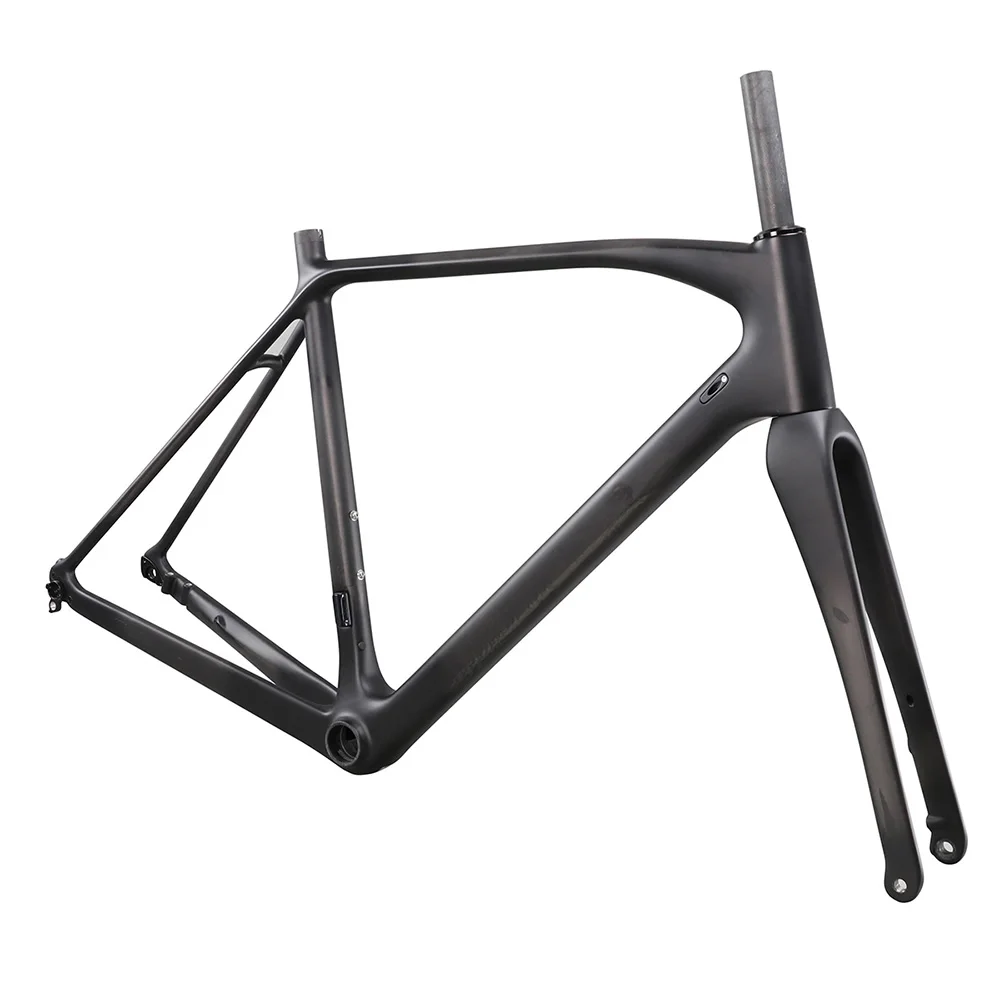 Cheap ICAN BIKES new flat mount Disc brake carbon bike frame Full internal cable size 49/51/53/55/57/60cm fit 142*12mm rear axle 2