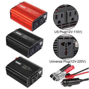 

300W Car Power Inverter DC 12V to 110V/220V AC Converter with 2.1A Dual USB Car Charger Power Converter Mute