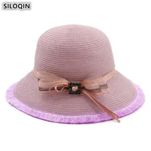 XdanqinX/ новые летние дышащие женские шляпы-ведерки, складная женская соломенная шляпа, Элегантная модная женская пляжная шляпа, Женская Солнцезащитная шляпа