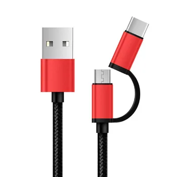 

50PCS X 2 in 1 USB 3.1 Type C & Micro USB B Fast Charger Data Sync USB-C Cable