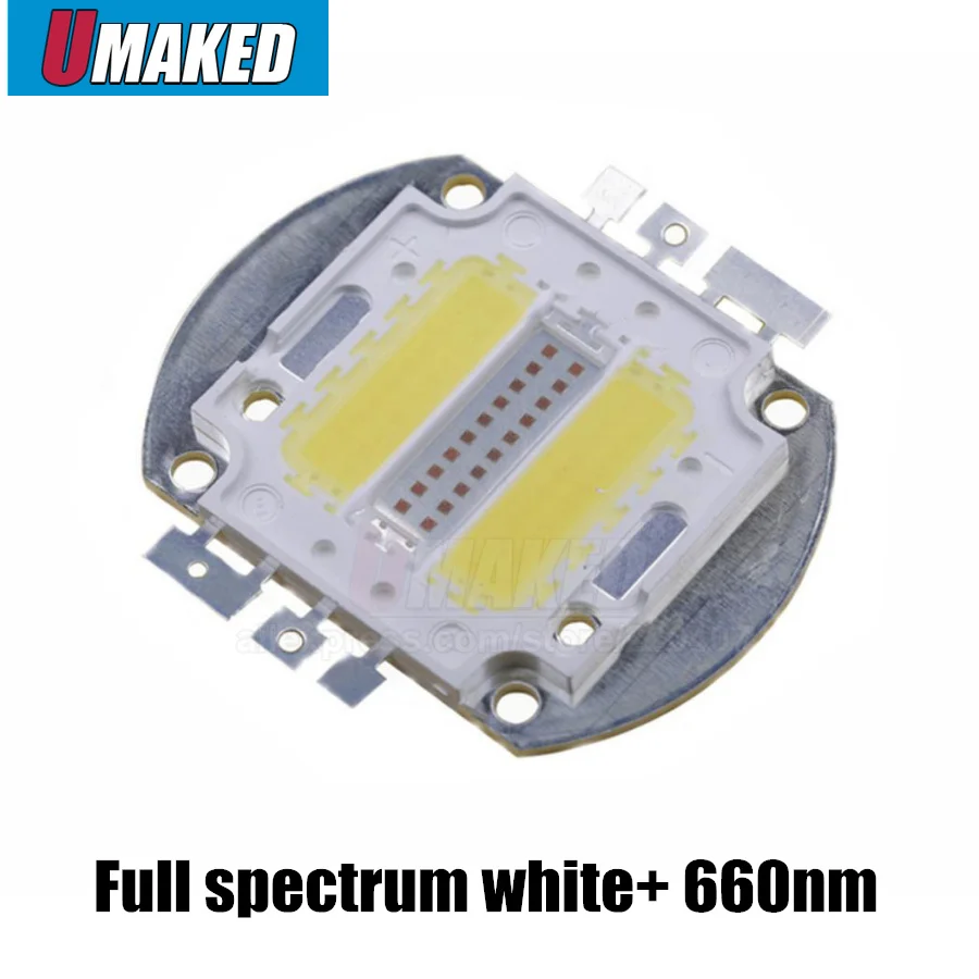 

60W Full spectrum white+660nm High power Brightness LED Beads Chip Floodlight Lamp Spot Light COB Chips for plant