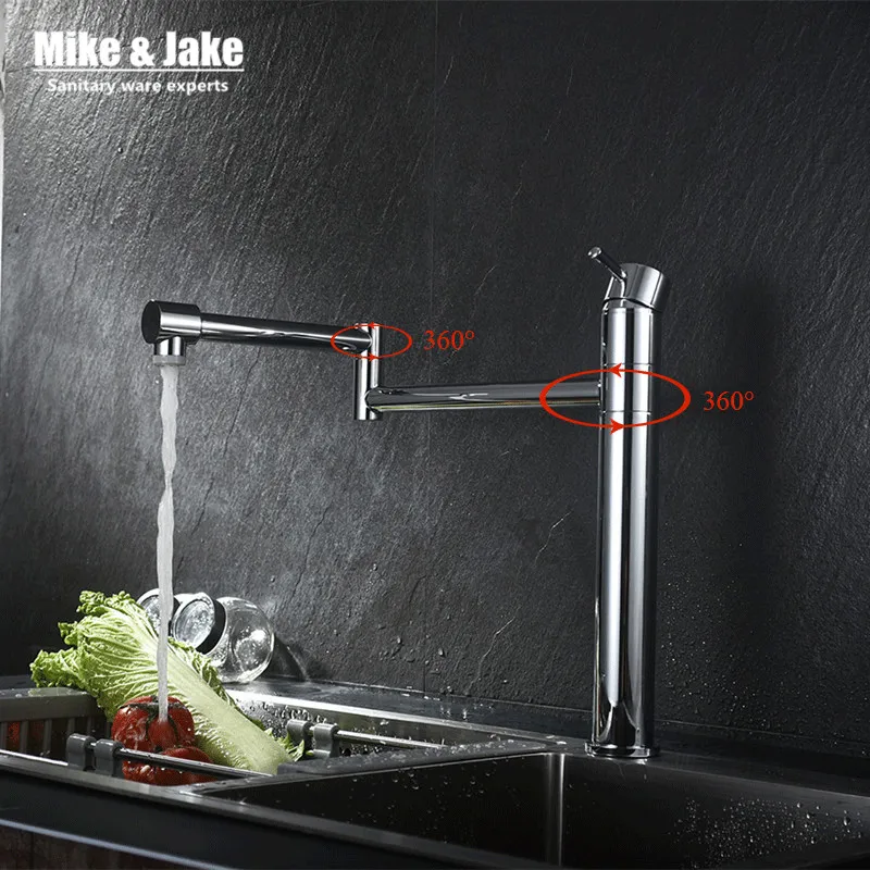 

360 degree floding Kitchen faucet chorme sink mixer basin crane with two way water flow kitchen tap tall faucet water mixer